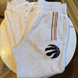 Men's/ Teen Boy’s Gray Joggers with Raptors and Hudson Bay Detail